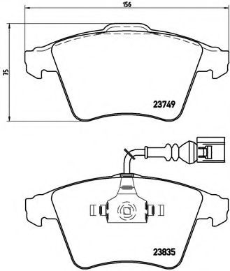 BREMBO - P 85 090 - Комплект тормозных колодок, дисковый тормоз (Тормозная система)