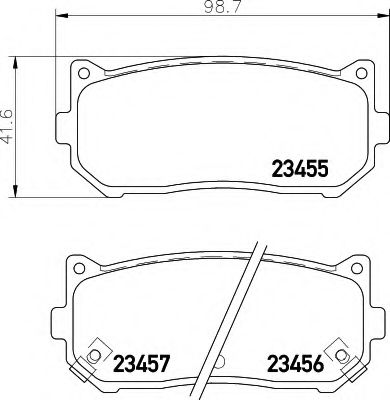 HELLA - 8DB 355 009-341 - Комплект тормозных колодок, дисковый тормоз (Тормозная система)