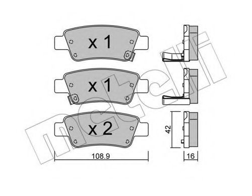 METELLI - 22-0790-0 - Комплект тормозных колодок, дисковый тормоз (Тормозная система)