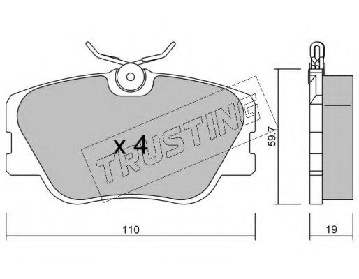 TRUSTING - 063.0 - Комплект тормозных колодок, дисковый тормоз (Тормозная система)