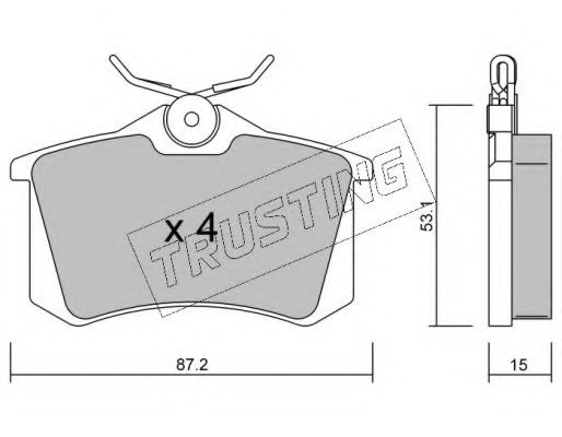 TRUSTING - 102.0 - Комплект тормозных колодок, дисковый тормоз (Тормозная система)