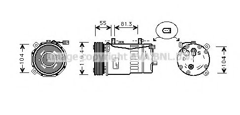 AVA QUALITY COOLING - AIAK003 - Компрессор, кондиционер (Кондиционер)