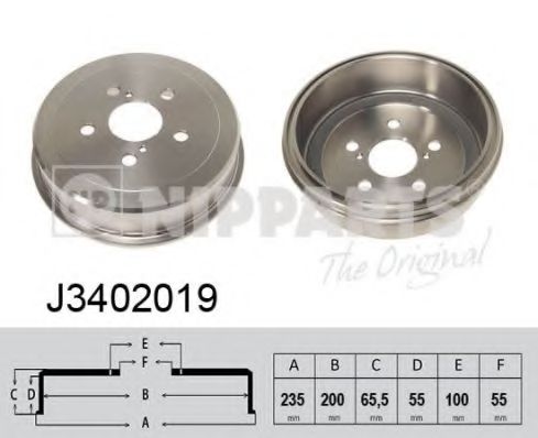 NIPPARTS - J3402019 - Тормозной барабан (Тормозная система)