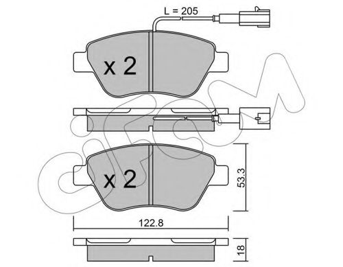 CIFAM - 822-321-3 - Комплект тормозных колодок, дисковый тормоз (Тормозная система)