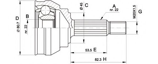 OPEN PARTS - CVJ5158.10 - Шарнирный комплект, приводной вал (Привод колеса)