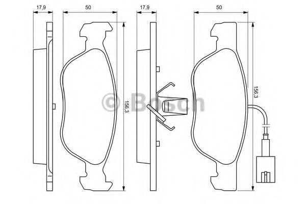 BOSCH - 0 986 424 593 - Комплект тормозных колодок, дисковый тормоз (Тормозная система)