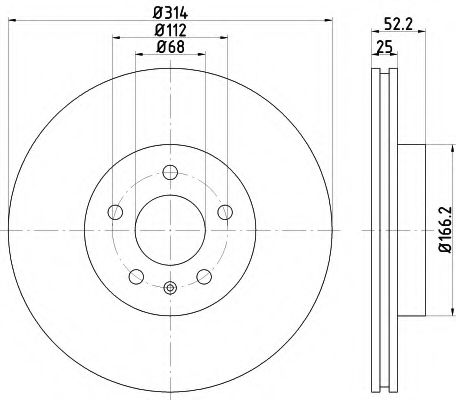 HELLA PAGID - 8DD 355 113-881 - Тормозной диск (Тормозная система)