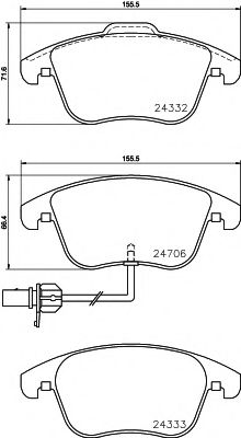 HELLA PAGID - 8DB 355 013-861 - Комплект тормозных колодок, дисковый тормоз (Тормозная система)