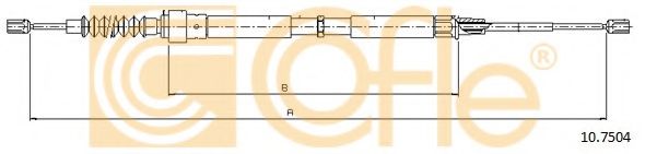 COFLE - 10.7504 - Трос, стояночная тормозная система (Тормозная система)