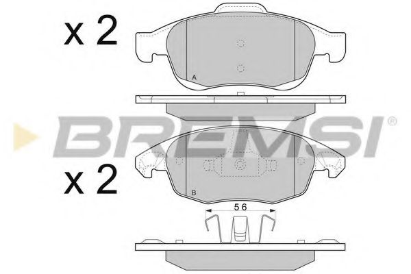 BREMSI - BP3329 - Комплект тормозных колодок, дисковый тормоз (Тормозная система)