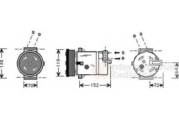 VAN WEZEL - 3700K279 - Компрессор, кондиционер (Кондиционер)