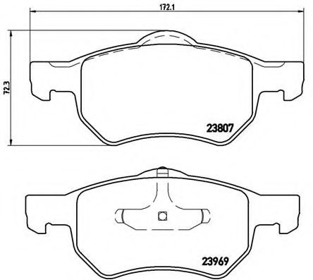 BREMBO - P 11 013 - Комплект тормозных колодок, дисковый тормоз (Тормозная система)