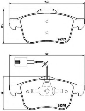 BREMBO - P 23 103 - Комплект тормозных колодок, дисковый тормоз (Тормозная система)