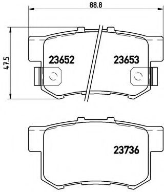 BREMBO - P 28 039 - Комплект тормозных колодок, дисковый тормоз (Тормозная система)