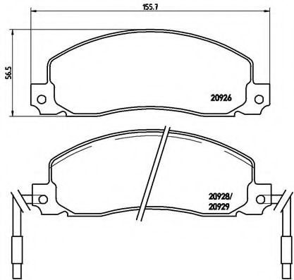 BREMBO - P 68 006 - Комплект тормозных колодок, дисковый тормоз (Тормозная система)