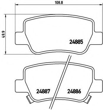 BREMBO - P 83 112 - Комплект тормозных колодок, дисковый тормоз (Тормозная система)