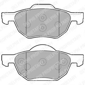 DELPHI - LP1862 - Комплект тормозных колодок, дисковый тормоз (Тормозная система)