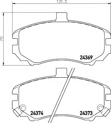 HELLA - 8DB 355 012-471 - Комплект тормозных колодок, дисковый тормоз (Тормозная система)