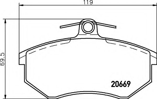 HELLA - 8DB 355 017-641 - Комплект тормозных колодок, дисковый тормоз (Тормозная система)