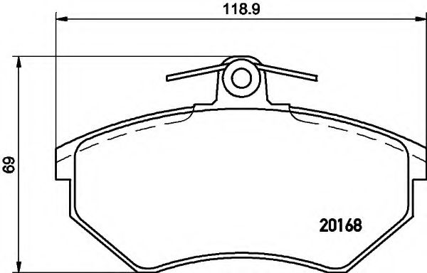 HELLA - 8DB 355 017-891 - Комплект тормозных колодок, дисковый тормоз (Тормозная система)