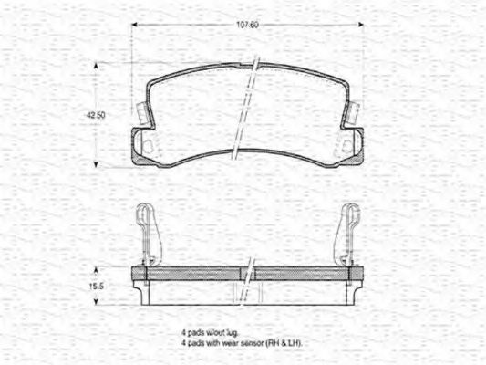 MAGNETI MARELLI - 363702160601 - Комплект тормозных колодок, дисковый тормоз (Тормозная система)