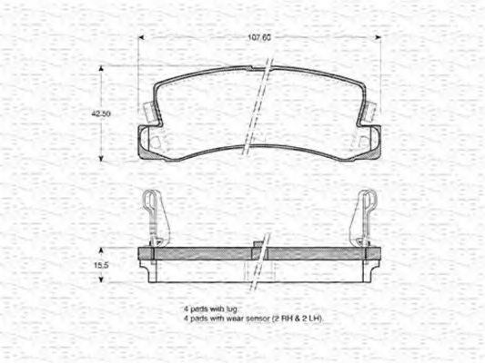 MAGNETI MARELLI - 363702160885 - Комплект тормозных колодок, дисковый тормоз (Тормозная система)