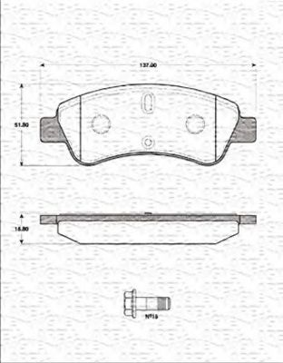 MAGNETI MARELLI - 363702161229 - Комплект тормозных колодок, дисковый тормоз (Тормозная система)