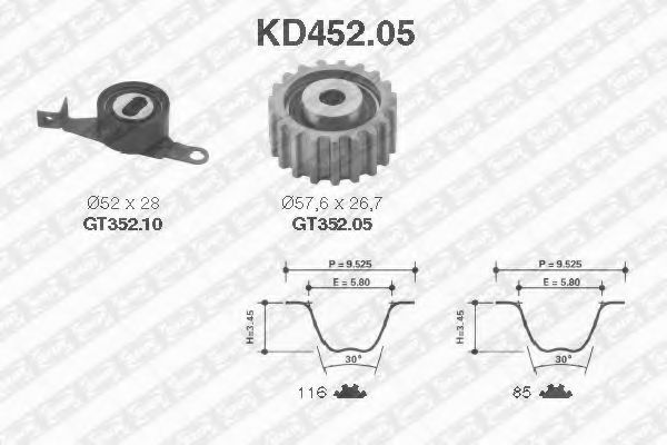 SNR - KD452.05 - Комплект ремня ГРМ