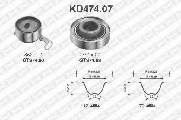 SNR - KD474.07 - Комплект ремня ГРМ (Ременный привод)