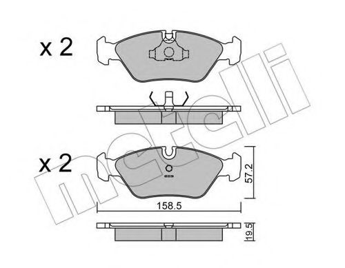 METELLI - 22-0091-1 - Комплект тормозных колодок, дисковый тормоз