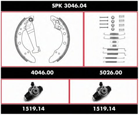 REMSA - SPK 3046.04 - Комплект тормозов, барабанный тормозной механизм (Тормозная система)