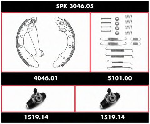 REMSA - SPK 3046.05 - Комплект тормозов, барабанный тормозной механизм (Тормозная система)