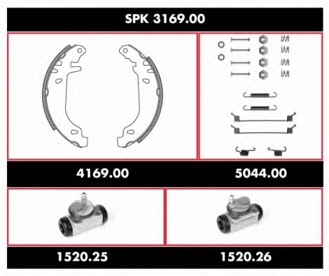 REMSA - SPK 3169.00 - Комплект тормозов, барабанный тормозной механизм (Тормозная система)