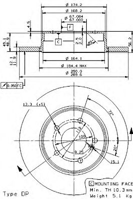 BRECO - BS 7635 - Тормозной диск (Тормозная система)