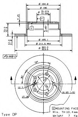 BRECO - BS 7639 - Тормозной диск (Тормозная система)