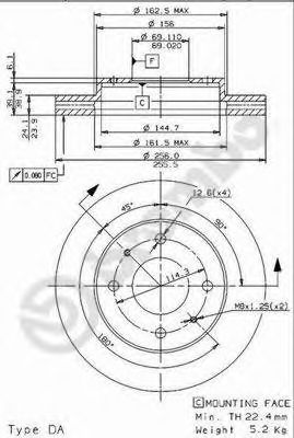 BRECO - BS 8078 - Тормозной диск (Тормозная система)