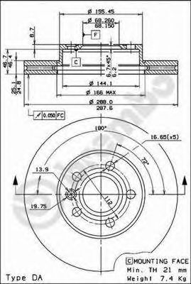 BRECO - BS 8263 - Тормозной диск (Тормозная система)