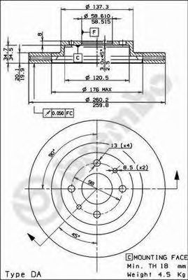 BRECO - BS 8409 - Тормозной диск (Тормозная система)