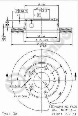 BRECO - BS 8529 - Тормозной диск (Тормозная система)