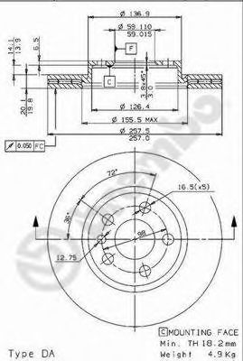 BRECO - BS 8541 - Тормозной диск (Тормозная система)