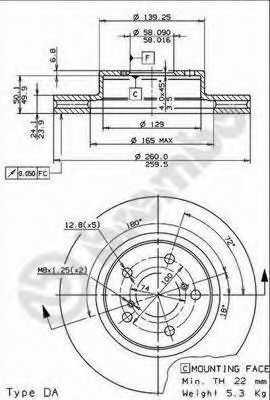 BREMBO - 09.5673.11 - Тормозной диск (Тормозная система)