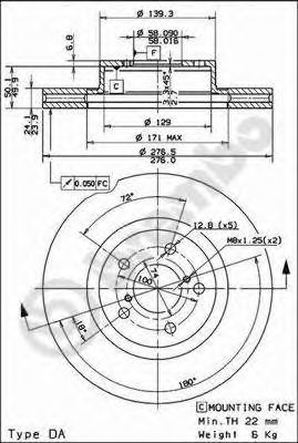 BREMBO - 09.5674.24 - Тормозной диск (Тормозная система)