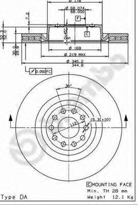 BREMBO - 09.7941.11 - Тормозной диск (Тормозная система)