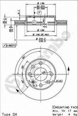 BREMBO - 09.8635.75 - Тормозной диск (Тормозная система)