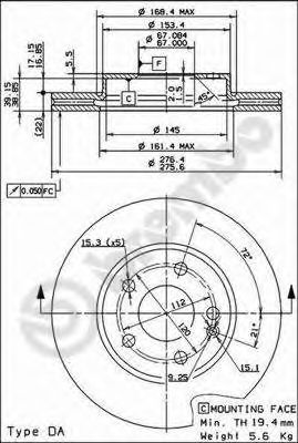 BREMBO - 09.8680.11 - Тормозной диск (Тормозная система)