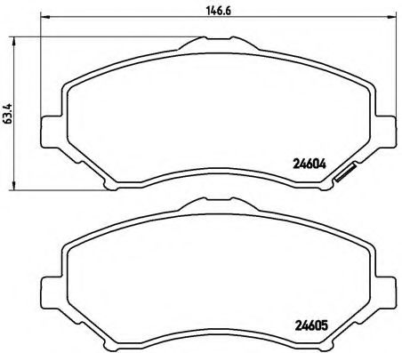 BREMBO - P 11 022 - Комплект тормозных колодок, дисковый тормоз (Тормозная система)