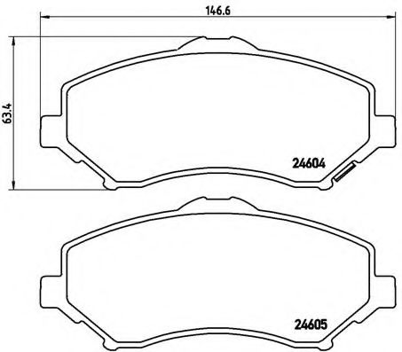 BREMBO - P 11 025 - Комплект тормозных колодок, дисковый тормоз (Тормозная система)