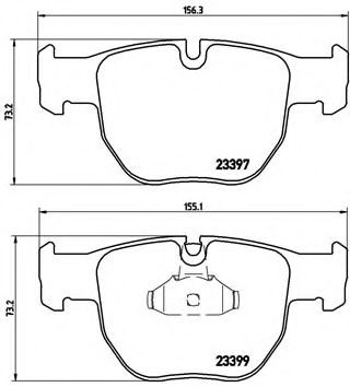 BREMBO - P 44 012 - Комплект тормозных колодок, дисковый тормоз (Тормозная система)