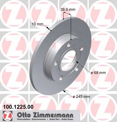 ZIMMERMANN - 100.1225.00 - Тормозной диск (Тормозная система)