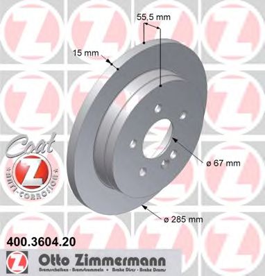 ZIMMERMANN - 400.3604.20 - Тормозной диск (Тормозная система)